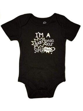I'm a Baby What's Your Super Power? Baby One Piece Bodysuit 3-6mos LH4316